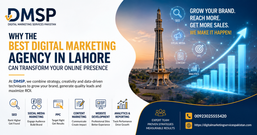 Which Digital Marketing Agency Is Best in Lahore? DMSP Digital Marketing Services in Lahore